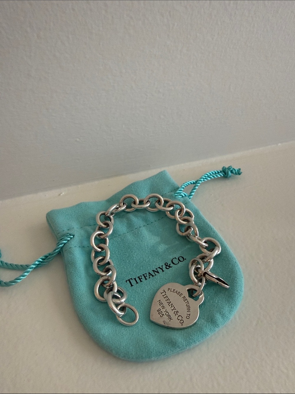 Tiffany & Co. Silver Heart Tag Link Bracelet
